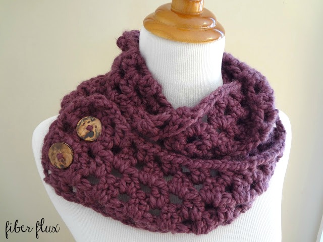 Fiona Crochet Button Scarf