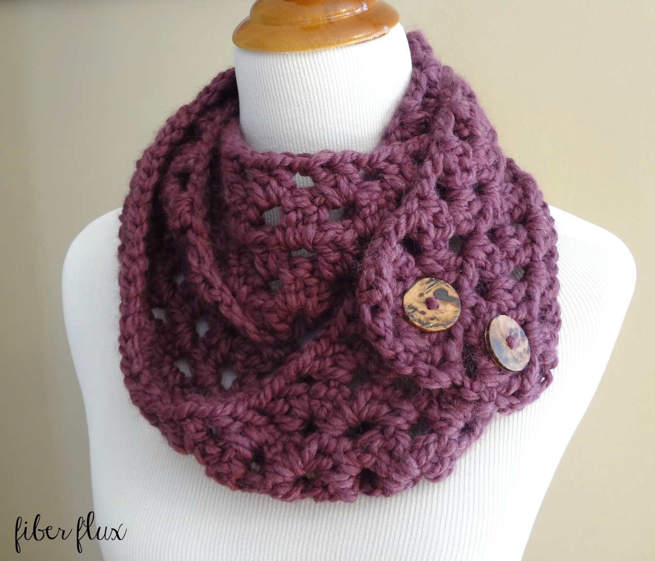 Fiona Crochet Button Scarf