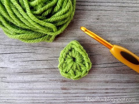 One Round Stemless Crochet Leaf