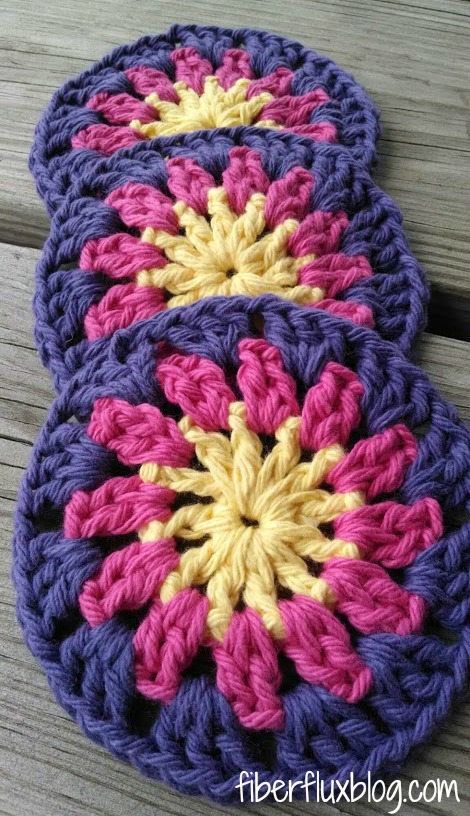 Happy Sun Crochet Coasters