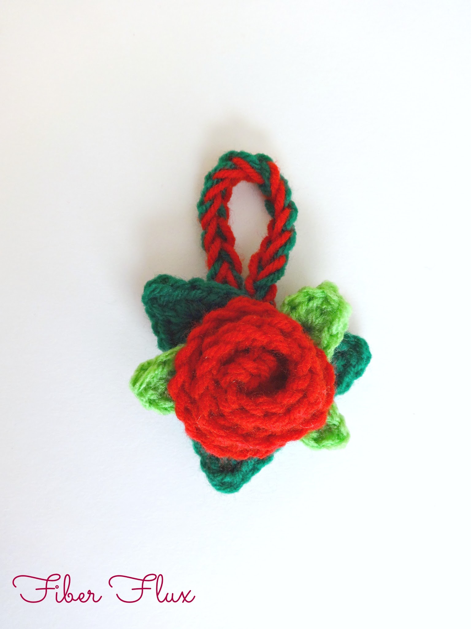 Christmas Rose Crochet Ornament