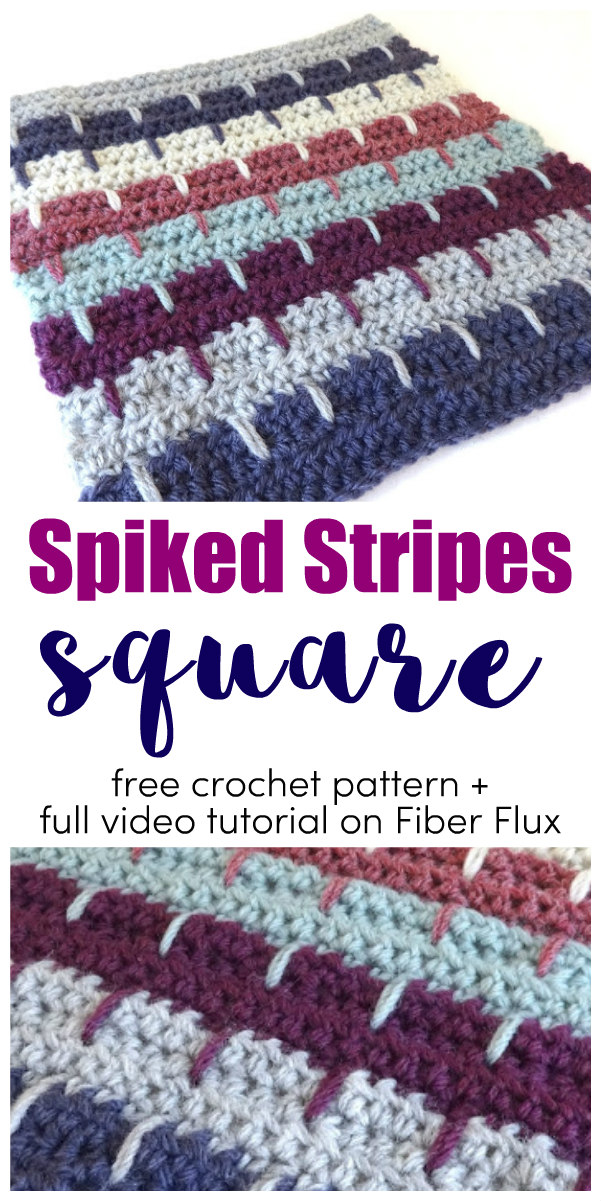 Spiked Stripes Crochet Square