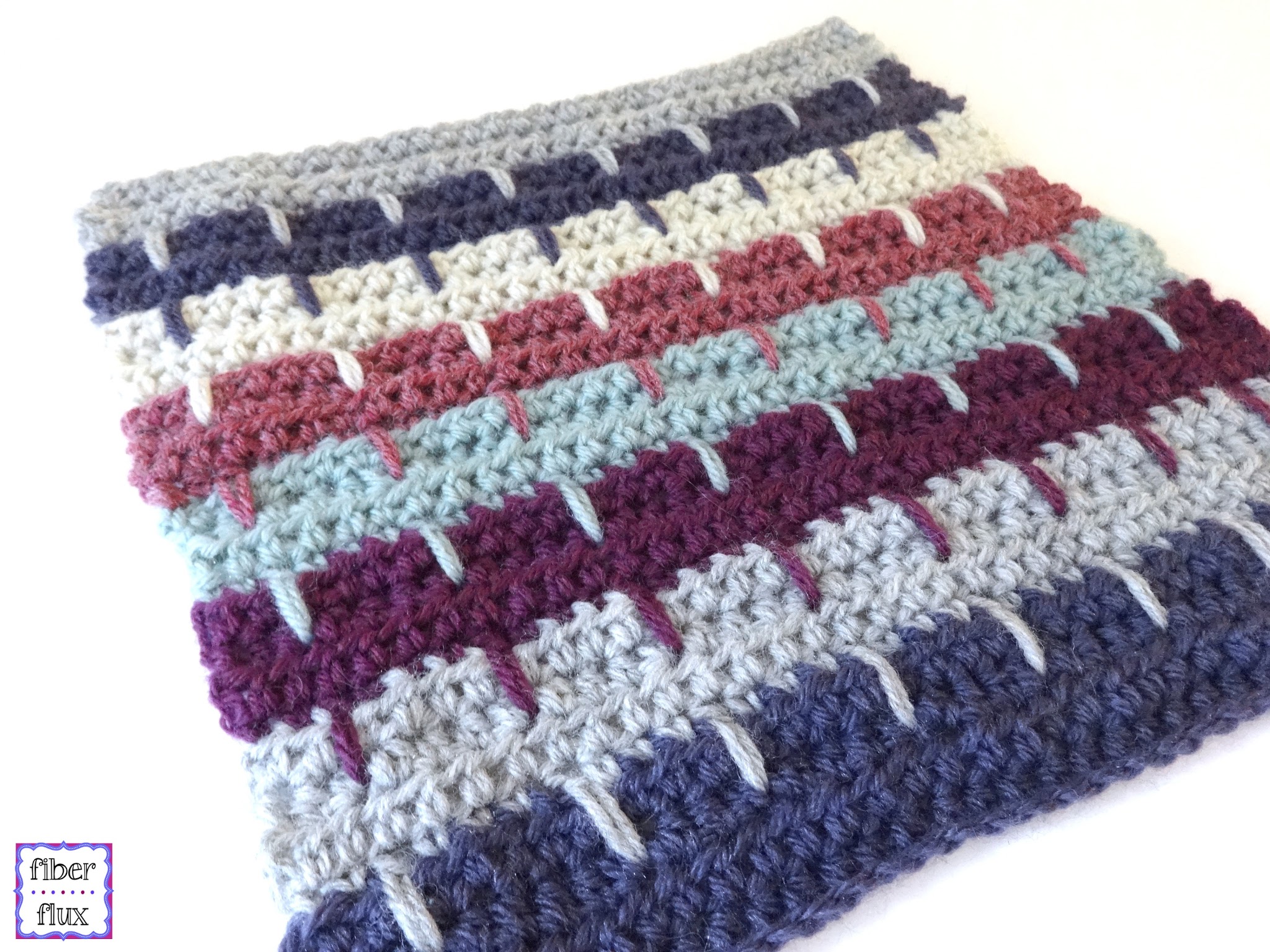 Spiked Stripes Crochet Square