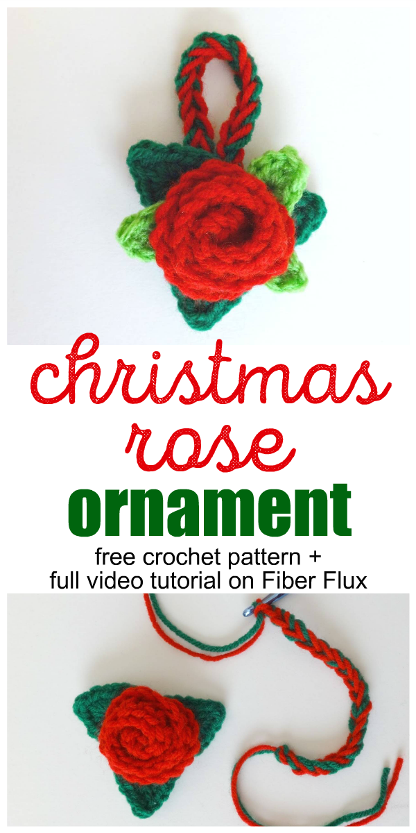 Christmas Rose Crochet Ornament