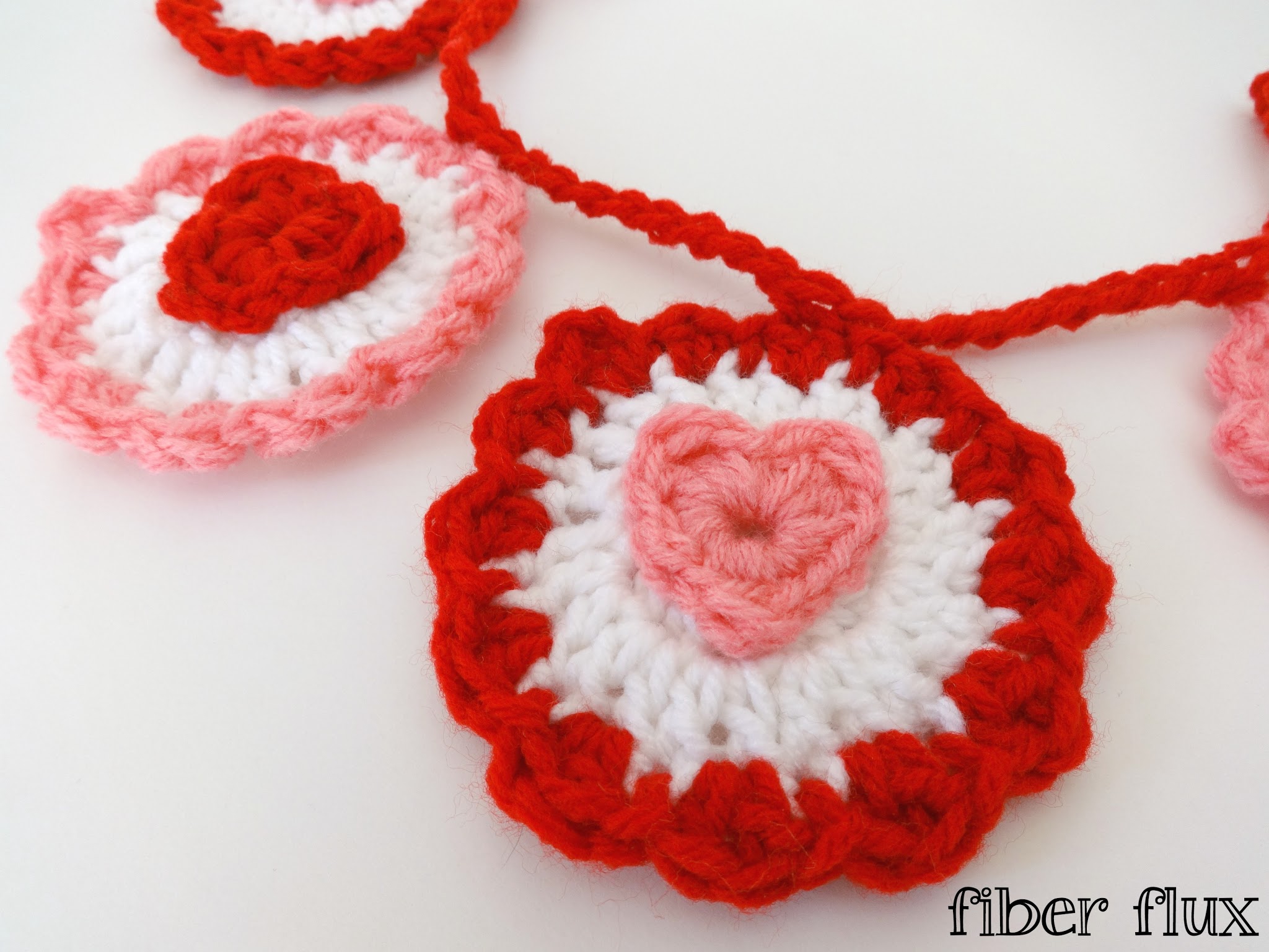 Ruffle Heart Crochet Garland