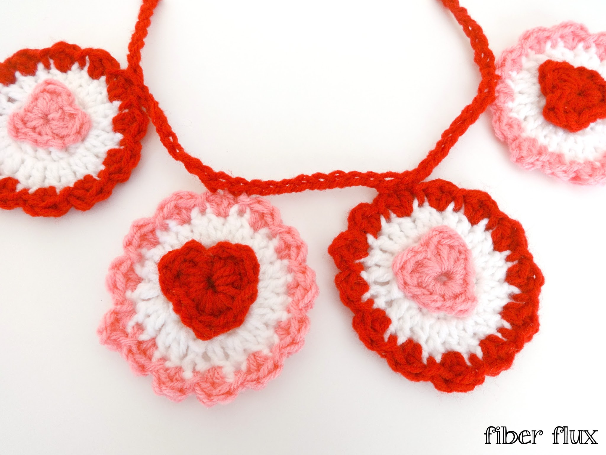 Ruffle Heart Crochet Garland