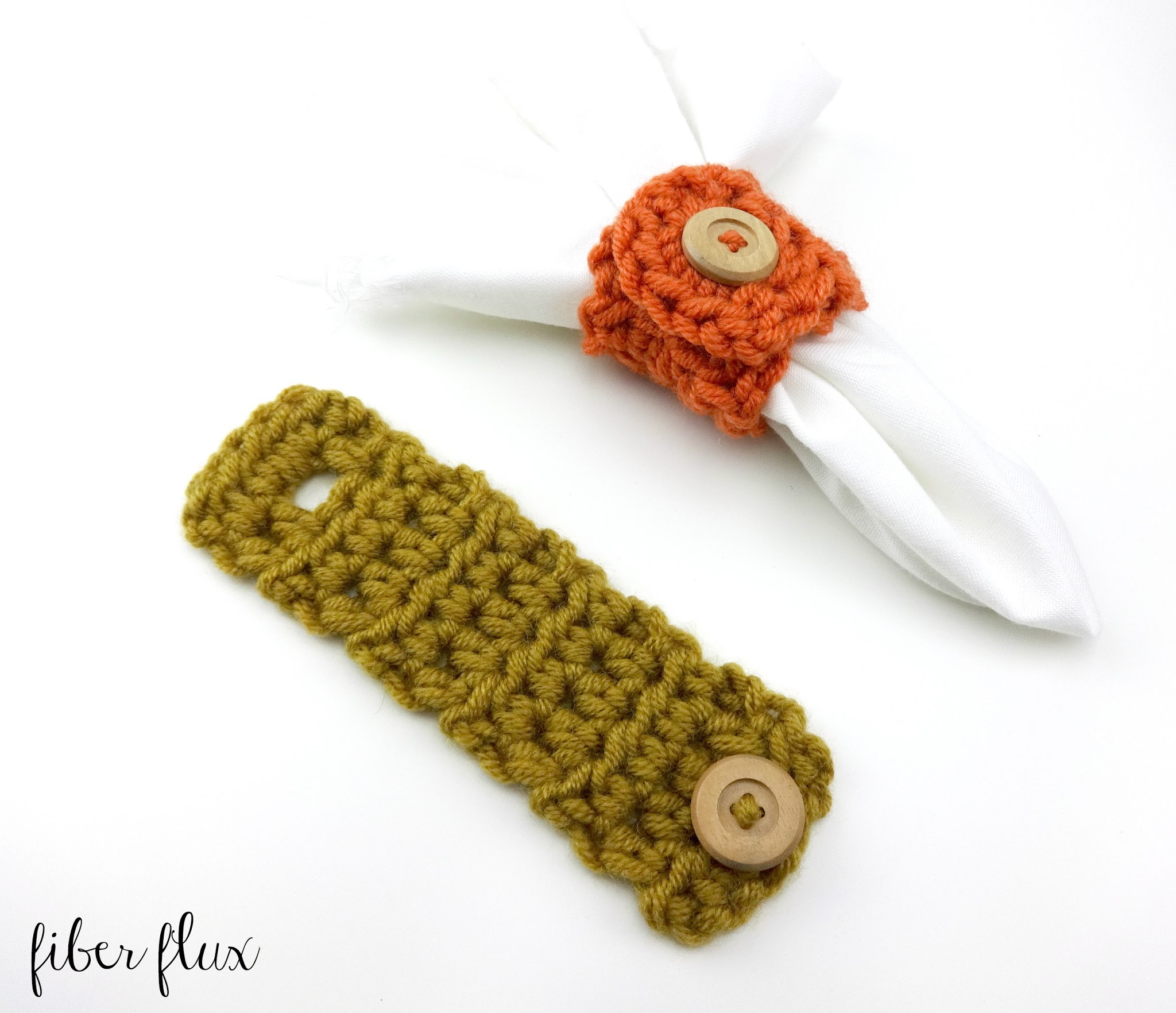 Harvest Button Crochet Napkin Ring