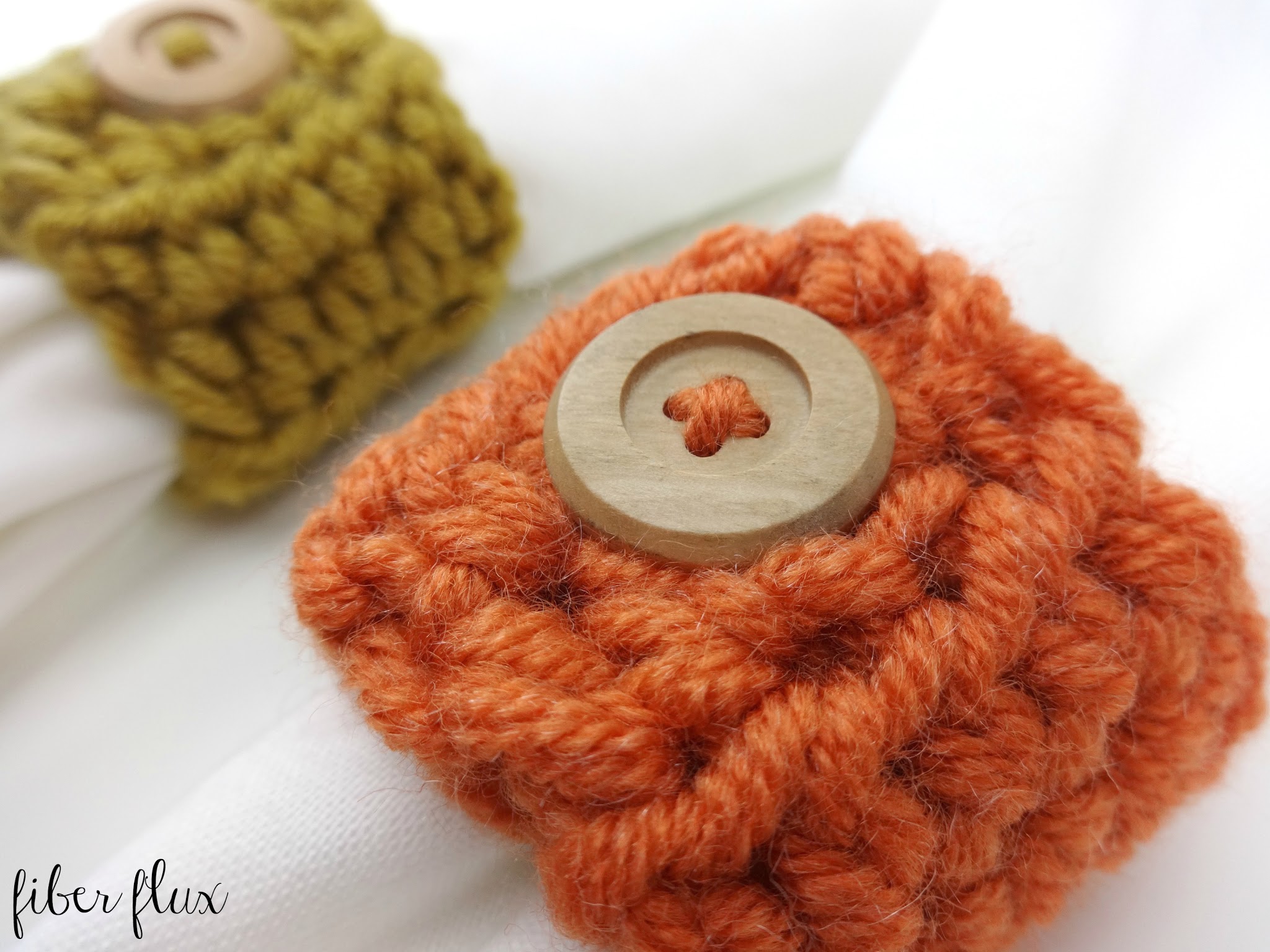 Harvest Button Crochet Napkin Ring