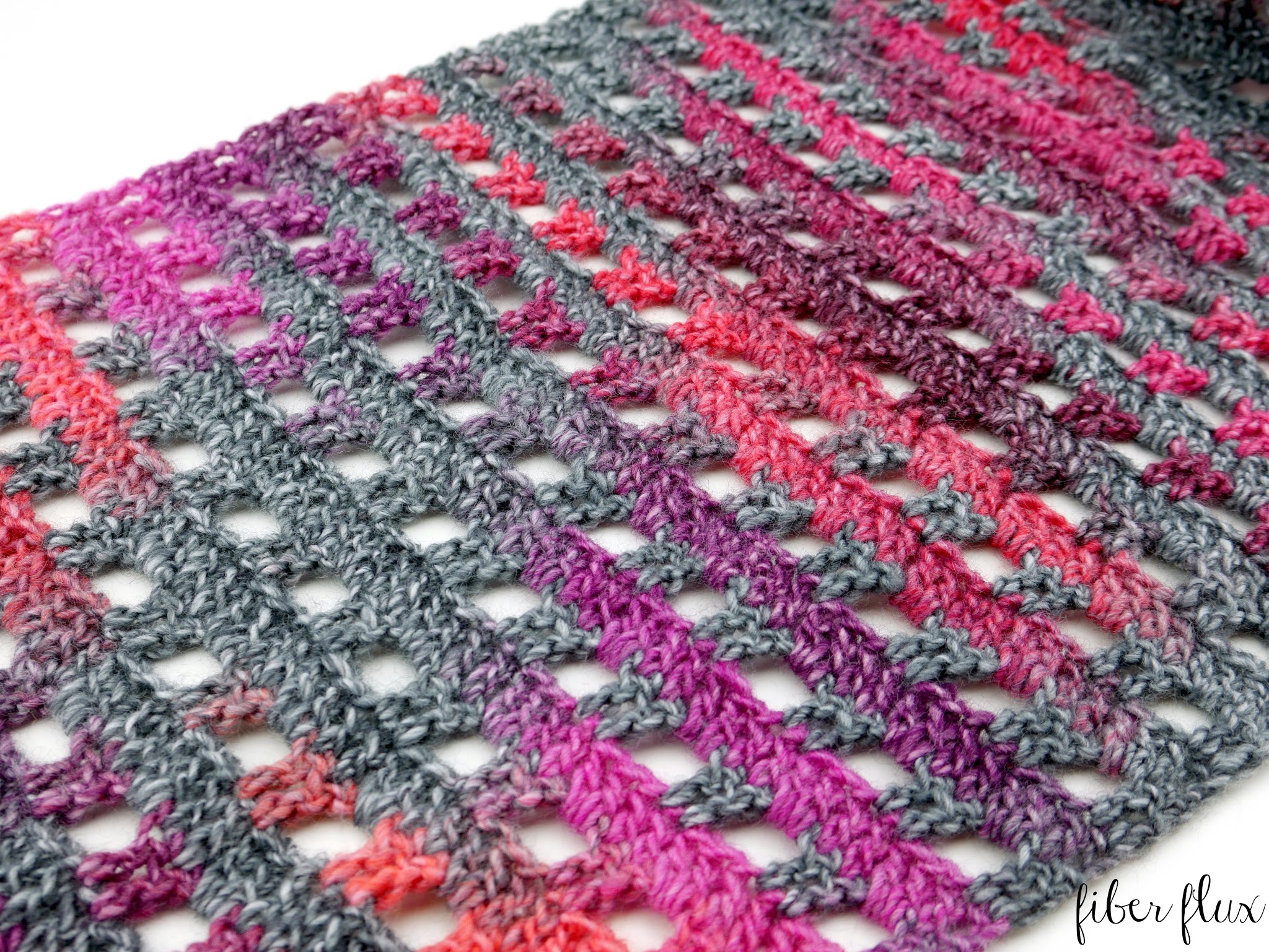 Heathered Eyelets Crochet Wrap