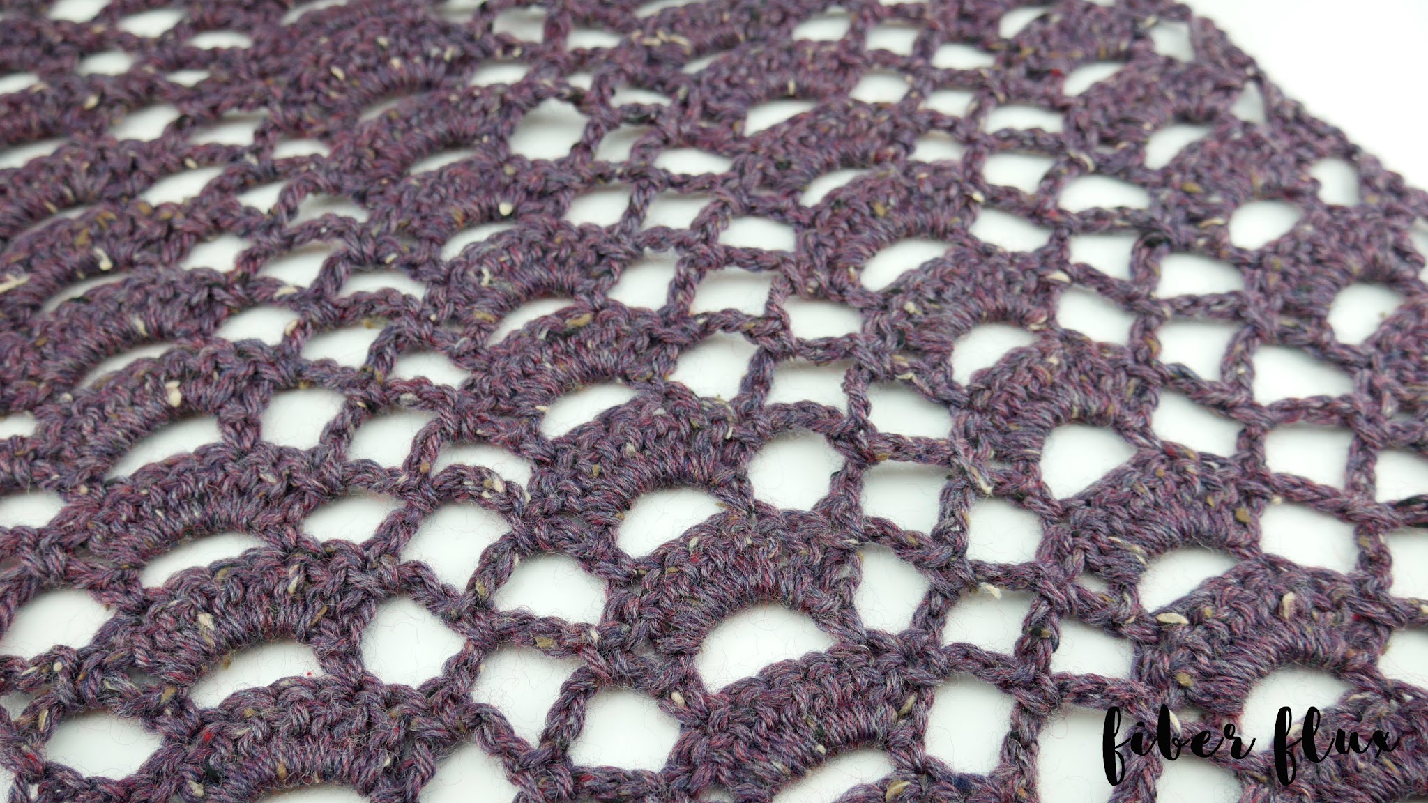 Raspberry Tweed Crochet Shawl