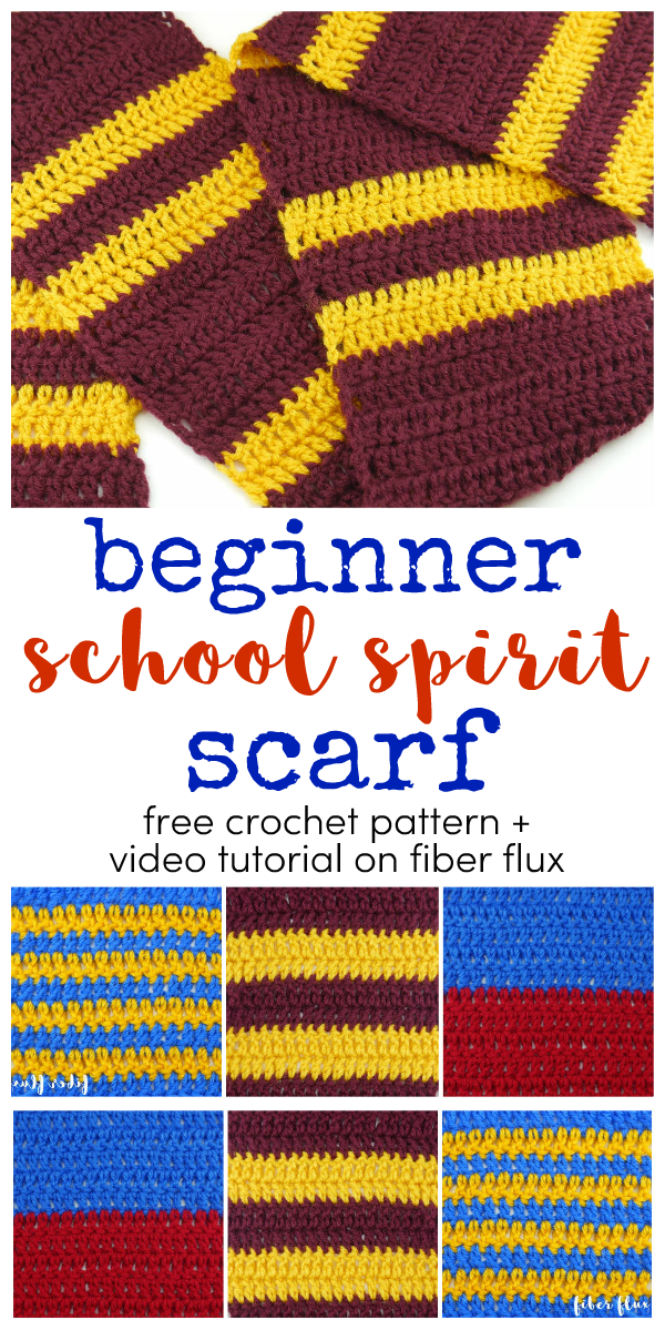 Beginner School Spirit Crochet Scarf