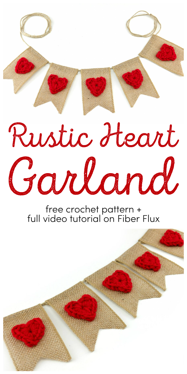 Rustic Hearts Crochet Garland