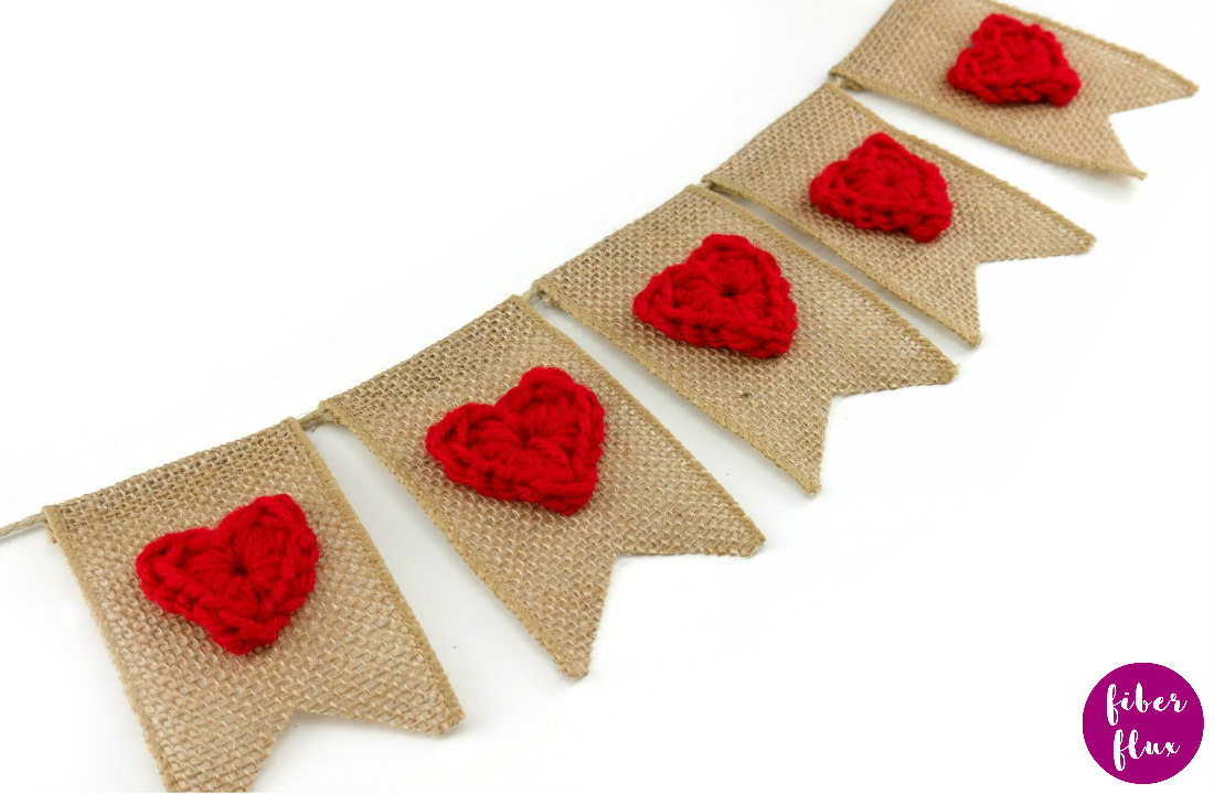 Rustic Hearts Crochet Garland
