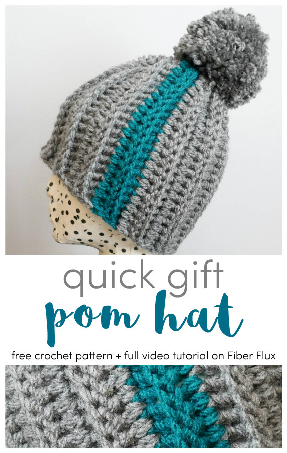 Quick Gift Crochet Pom Hat