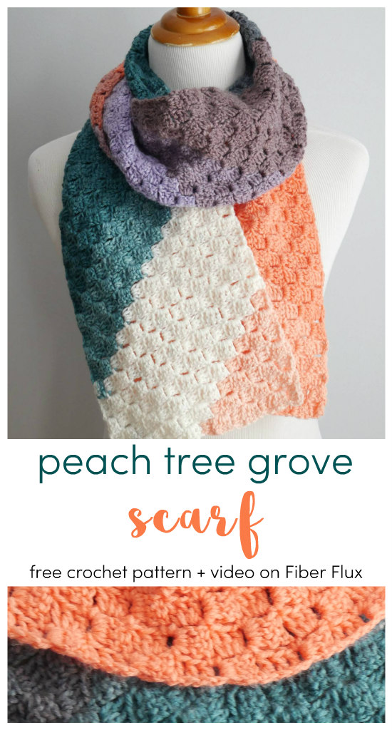 Peach Tree Grove Crochet Scarf