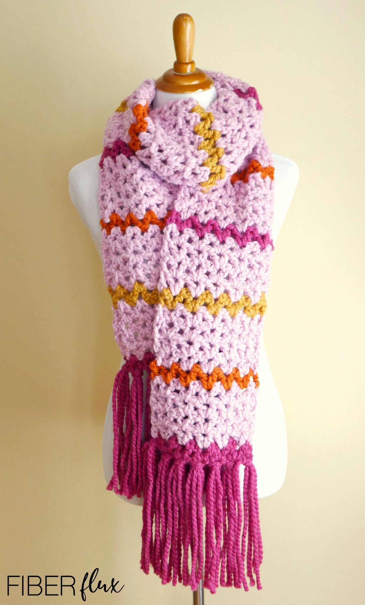 Candy Ribbons Crochet Scarf