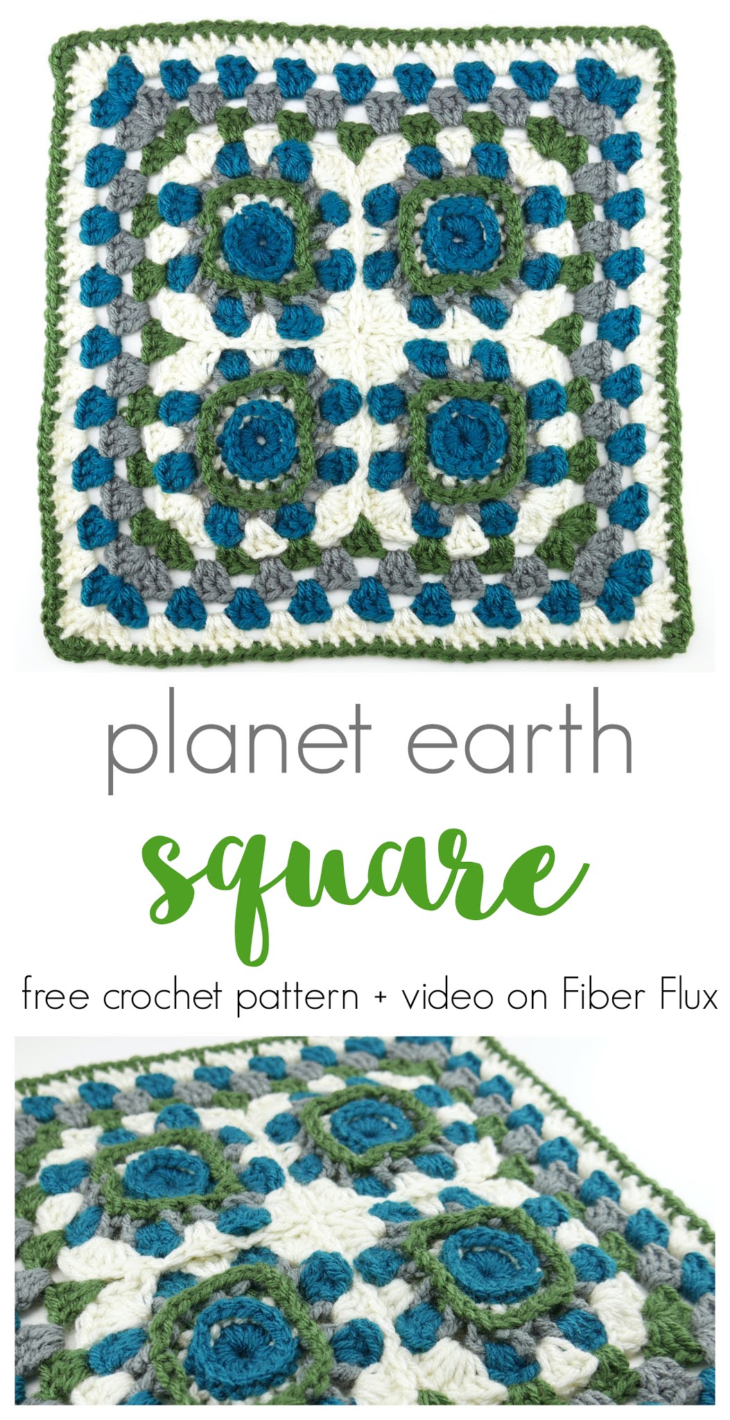 Planet Earth Crochet Square