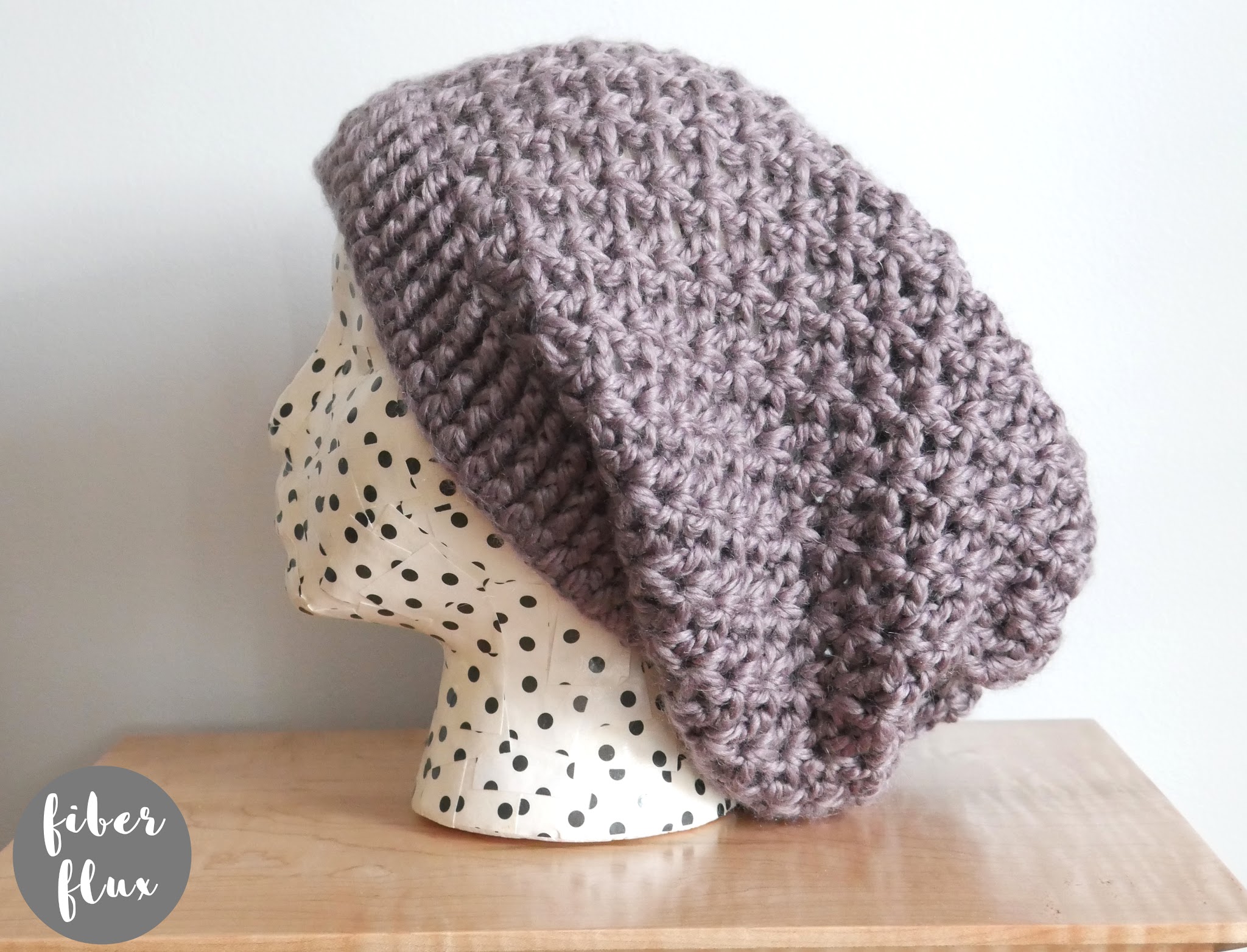 side view of estelle crochet slouch hat