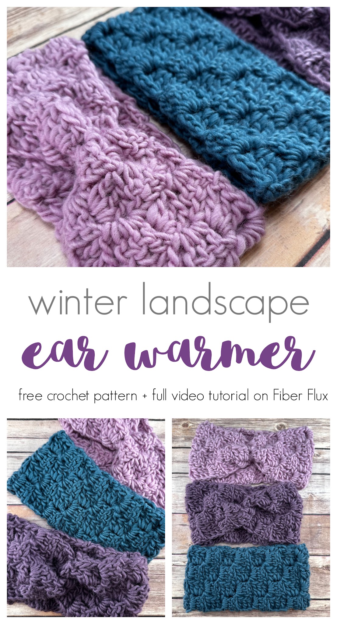 Winter Landscape Crochet Earwarmers