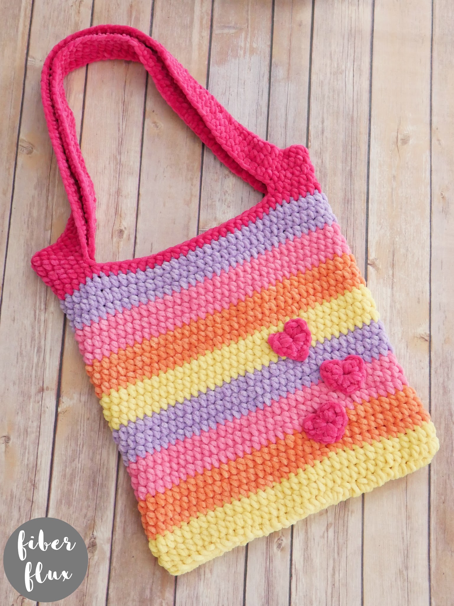 Candy Hearts Tote Bag, Free Crochet Pattern + Full Video Tutorial