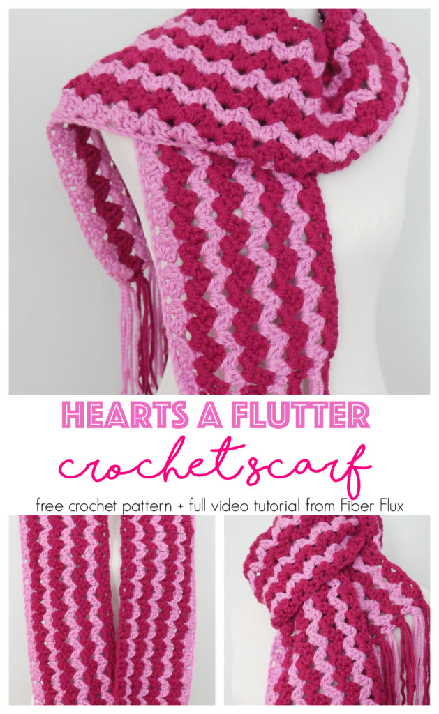 Hearts A Flutter Crochet Scarf