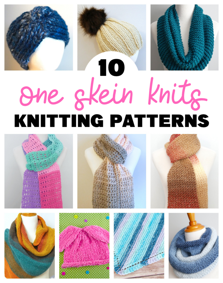 One Skein Knitting, 10 Patterns + Video Tutorials - fiberfluxblog.com